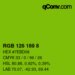 Color code: RGB 126 189 8 | qconv.com