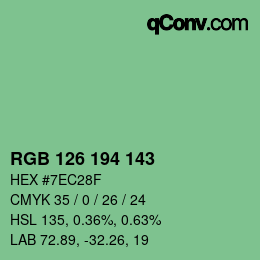 カラーコード: RGB 126 194 143 | qconv.com