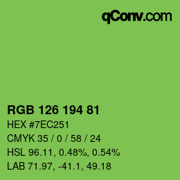 颜色代码: RGB 126 194 81 | qconv.com