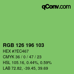 Color code: RGB 126 196 103 | qconv.com