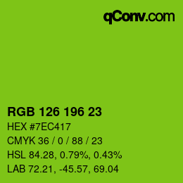 Color code: RGB 126 196 23 | qconv.com