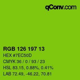 颜色代码: RGB 126 197 13 | qconv.com