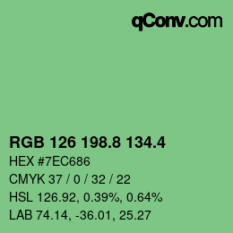 カラーコード: RGB 126 198.8 134.4 | qconv.com