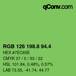 カラーコード: RGB 126 198.8 94.4 | qconv.com
