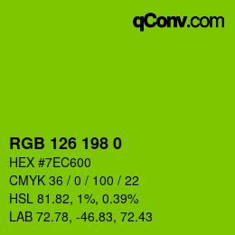 Color code: RGB 126 198 0 | qconv.com
