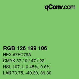 カラーコード: RGB 126 199 106 | qconv.com