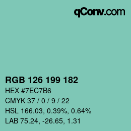 Color code: RGB 126 199 182 | qconv.com