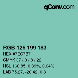 Color code: RGB 126 199 183 | qconv.com
