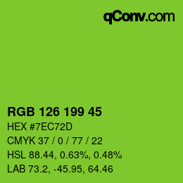 カラーコード: RGB 126 199 45 | qconv.com