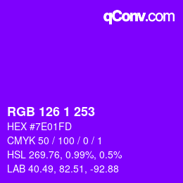 Color code: RGB 126 1 253 | qconv.com