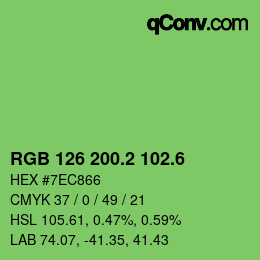 カラーコード: RGB 126 200.2 102.6 | qconv.com