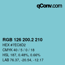 カラーコード: RGB 126 200.2 210 | qconv.com