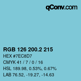 カラーコード: RGB 126 200.2 215 | qconv.com