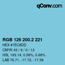 カラーコード: RGB 126 200.2 221 | qconv.com