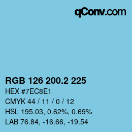カラーコード: RGB 126 200.2 225 | qconv.com