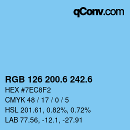カラーコード: RGB 126 200.6 242.6 | qconv.com