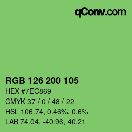 カラーコード: RGB 126 200 105 | qconv.com