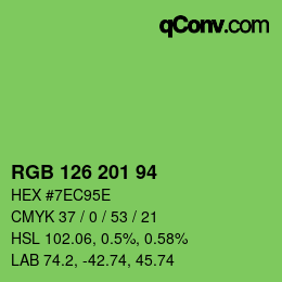 Color code: RGB 126 201 94 | qconv.com