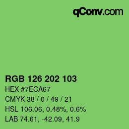 Color code: RGB 126 202 103 | qconv.com