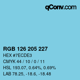 Color code: RGB 126 205 227 | qconv.com