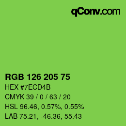 Farbcode: RGB 126 205 75 | qconv.com