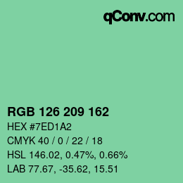 Color code: RGB 126 209 162 | qconv.com