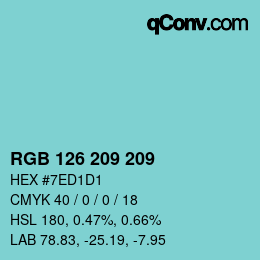 Color code: RGB 126 209 209 | qconv.com