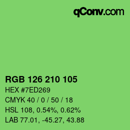 カラーコード: RGB 126 210 105 | qconv.com
