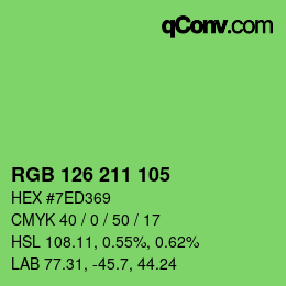 Color code: RGB 126 211 105 | qconv.com