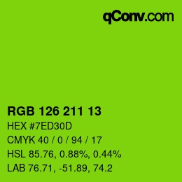 颜色代码: RGB 126 211 13 | qconv.com