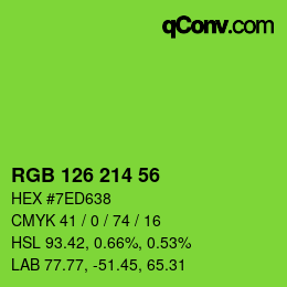 Color code: RGB 126 214 56 | qconv.com