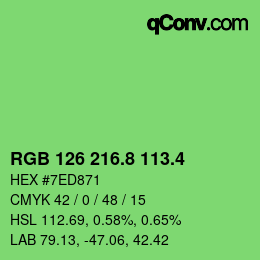 カラーコード: RGB 126 216.8 113.4 | qconv.com
