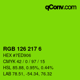 Color code: RGB 126 217 6 | qconv.com