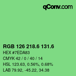 カラーコード: RGB 126 218.6 131.6 | qconv.com