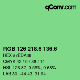 カラーコード: RGB 126 218.6 136.6 | qconv.com