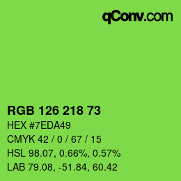 Color code: RGB 126 218 73 | qconv.com