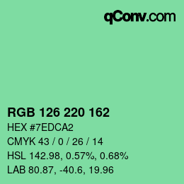 Color code: RGB 126 220 162 | qconv.com