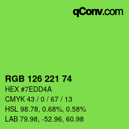 Farbcode: RGB 126 221 74 | qconv.com