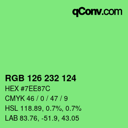 Color code: RGB 126 232 124 | qconv.com