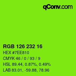 Color code: RGB 126 232 16 | qconv.com