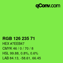 颜色代码: RGB 126 235 71 | qconv.com