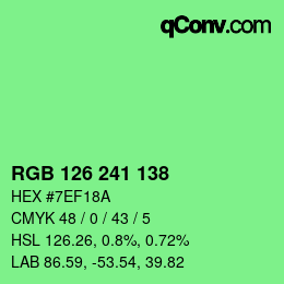 Código de color: RGB 126 241 138 | qconv.com