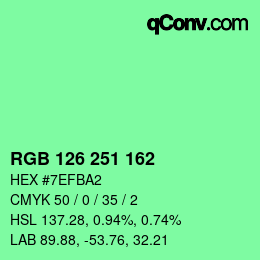 Color code: RGB 126 251 162 | qconv.com