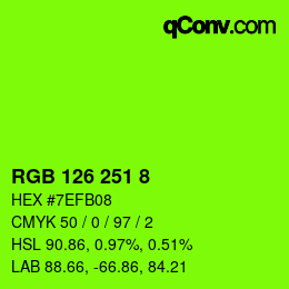 Color code: RGB 126 251 8 | qconv.com