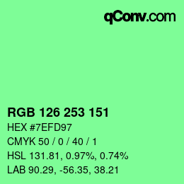 Color code: RGB 126 253 151 | qconv.com
