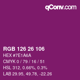カラーコード: RGB 126 26 106 | qconv.com