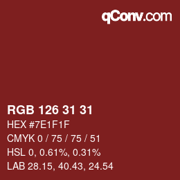 Color code: RGB 126 31 31 | qconv.com