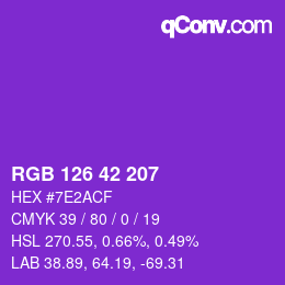 カラーコード: RGB 126 42 207 | qconv.com