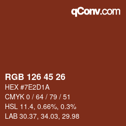 Color code: RGB 126 45 26 | qconv.com