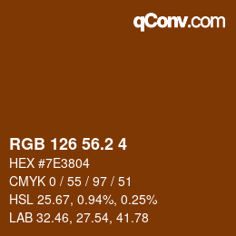 Color code: RGB 126 56.2 4 | qconv.com